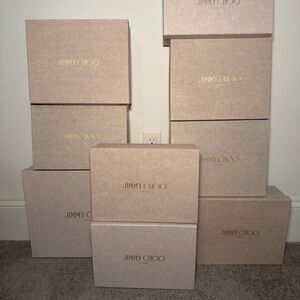 Jimmy Choo Beige Boxes with Gold Logo